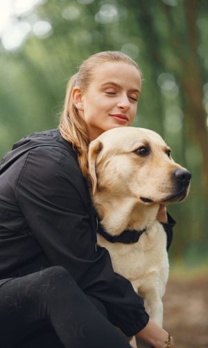 portrait woman with her beautiful dog 25 scaled